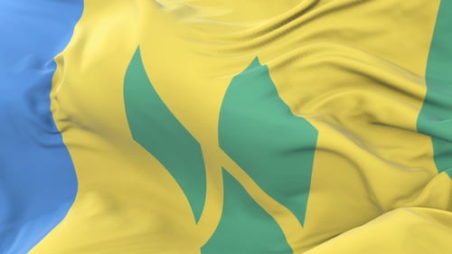 Realistic Waving Flag of Saint Vincent and the Grenadines