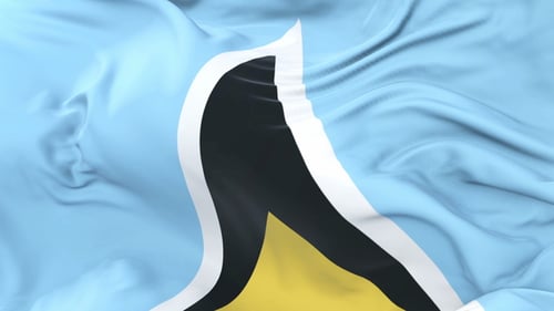 Saint Lucia Flag Waving Realistic Loop
