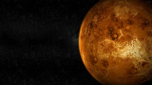 3D Rotating Planet in Starry Space Background