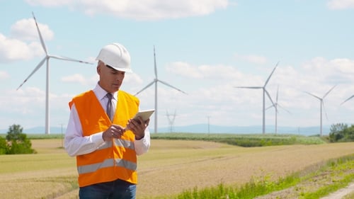 Engineer Using Digital Tablet