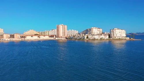 Aerial View. View of Apartments and Hotels, La-Manga, Spain