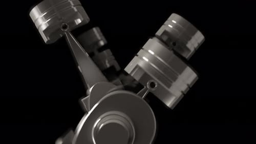4K-Animation für Motorkolben