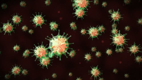 Green Viral Cells Moves in a Blood Stream