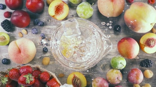 Fruit, Ice, and Pitcher Still Life
