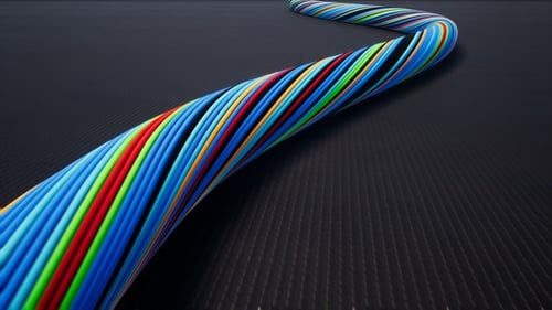 Dynamic Colorful Wires Data Stream Animation