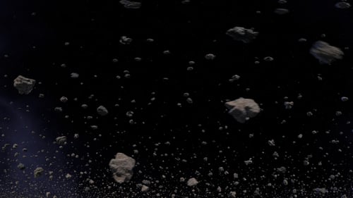 Flying Through Asteroid Field Space Background Loop