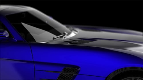 Sleek Blue Sports Car Elegant Pan Animation