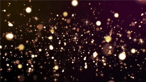 Sparkling Golden Particles and Bokeh Lights Celebration Background