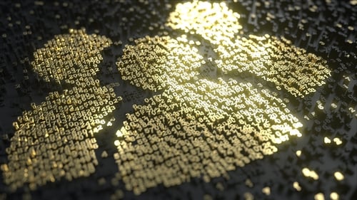 Social Network Users Icon Made of Gold Numbers
