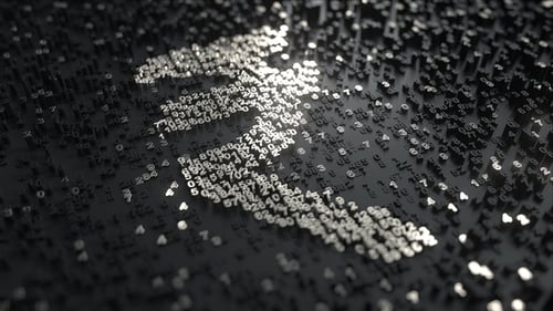 Rupee Symbol Made of Many Chrome Numbers