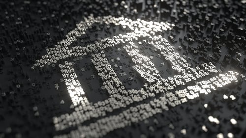 Bank Icon Made of Platinum Numbers