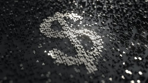 Dollar Sign Made of Silver Numbers