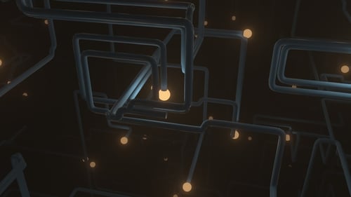 Futuristic Data Network with Glowing Lights Digital Connection Animation