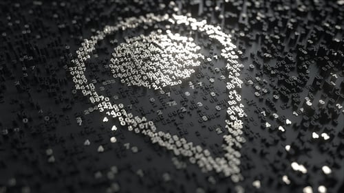 Location Pin Icon Made of Platinum Numbers