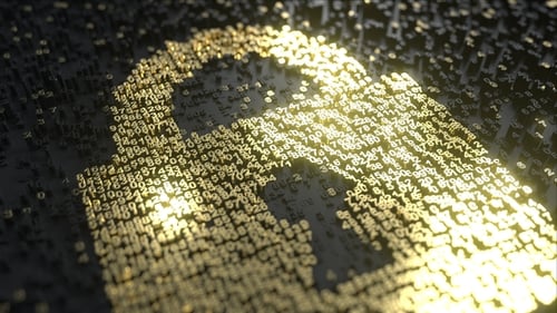 Lock Icon Made of Gold Numbers