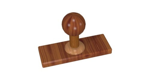 3D Wooden Rubber Stamp Press Alpha Channel Animation