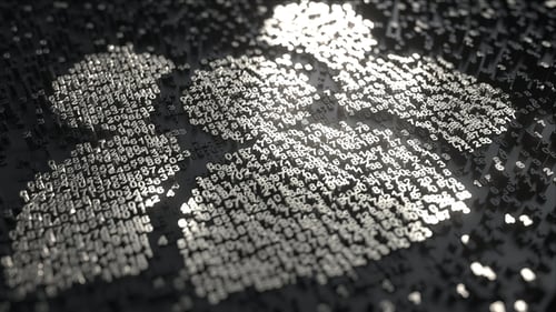 Social Network Users Icon Made of Silver Numbers