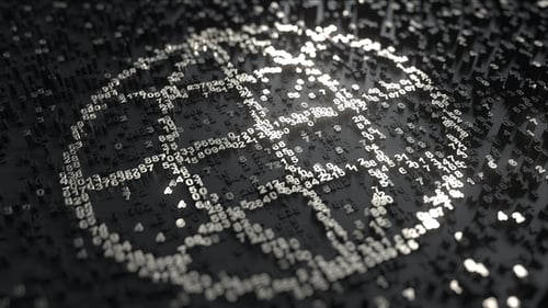 World Icon Made of Silver Numbers
