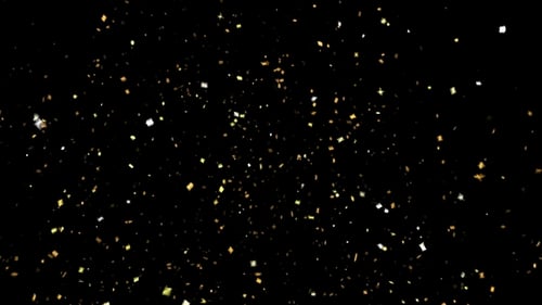 Golden Confetti Bursting and Falling Celebration Overlay