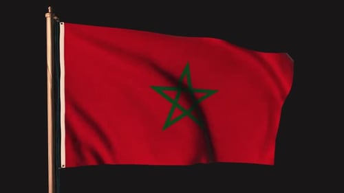 Realistic Waving Moroccan Flag Animation