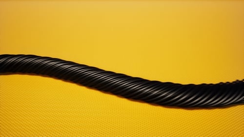 Abstract Black Twisted Cable Wave Loop