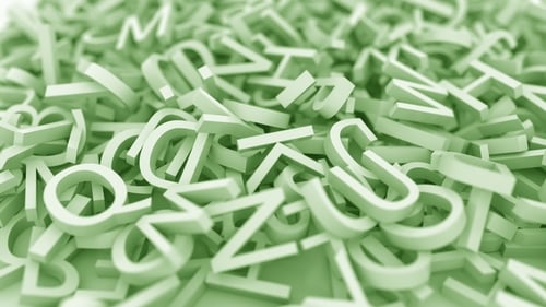 Pile of Green Letters