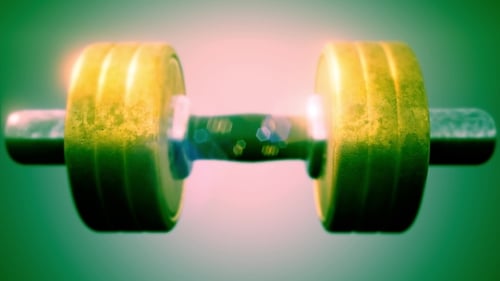 Dynamic Glowing 3D Dumbbell for Fitness and Workout Content
