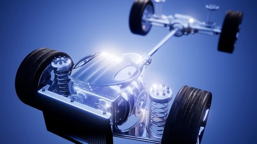 Car Chassis with Engine