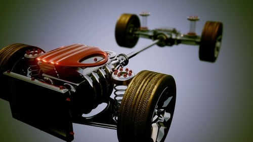 Car Chassis with Engine