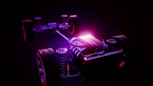 Car Chassis with Engine
