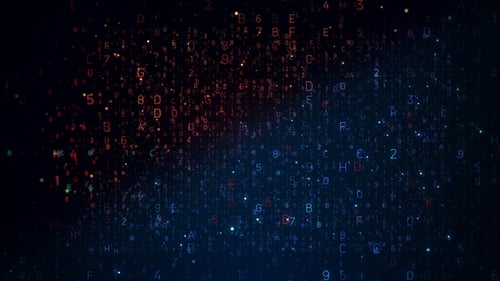 Digital Matrix Data Stream Letters and Numbers Background