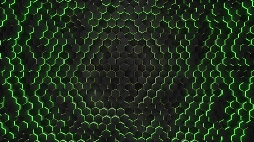 Abstract Hexagon with Neon Geometry Background