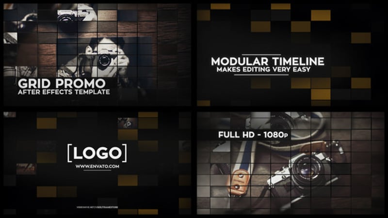 Grid Editable Video Templates - Envato