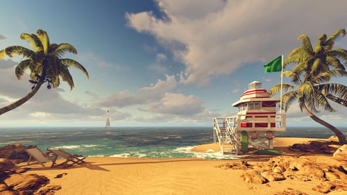 Beach By The Sea