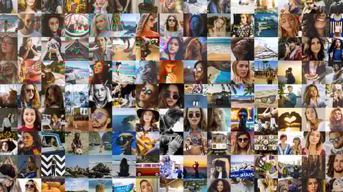 Dynamic Mosaic Grid Photo Video Logo Reveal