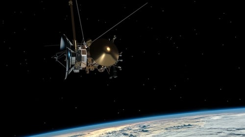 Satellite Similar with the Cassini Orbiting Planet Earth
