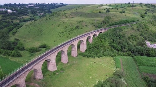 The Old Railroad Bridge, Built in the Time of Austro-Hungarian Empire in Western Ukraine in Ternopil