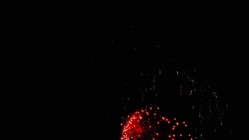 Feuerwerk blinkt im nächtlichen Feiertagshimmel