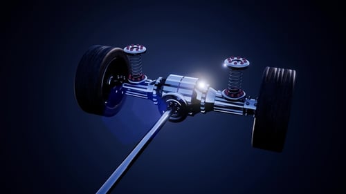 Car Chassis with Engine