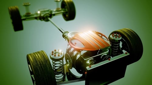 Car Chassis with Engine