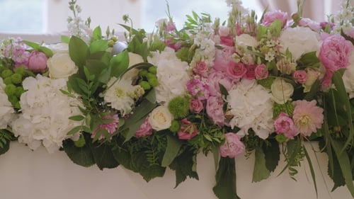 Beautiful Pink and White Flower Arrangement Close Up