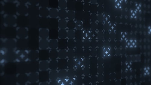 Futuristic Glowing Geometric Grid Loop Background