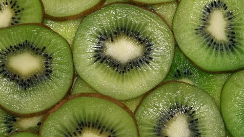 Close Up of Fresh Kiwi Fruit Slices