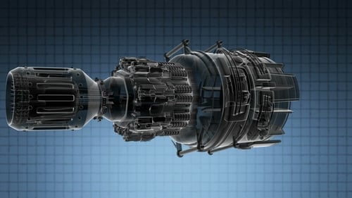 Turbine mit rotierendem Triebwerk
