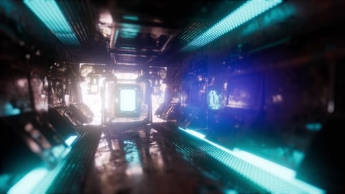 Montez dans un tunnel de vaisseau spatial