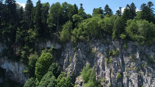 Aerial View of Rocks and Forest