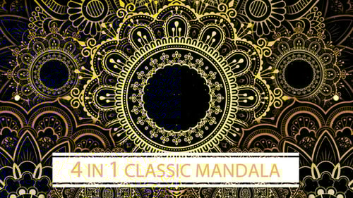 Animated Golden Mandala Pattern Loop Background