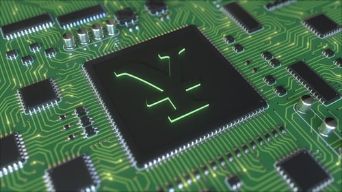 Chipset with Japanese Yen JPY Symbol