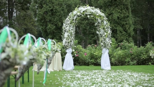 Wedding Venue with Floral Archway and Decorations