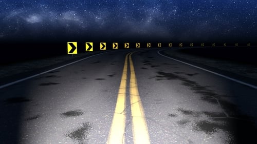 Night Curved Road with Starry Sky Loop
